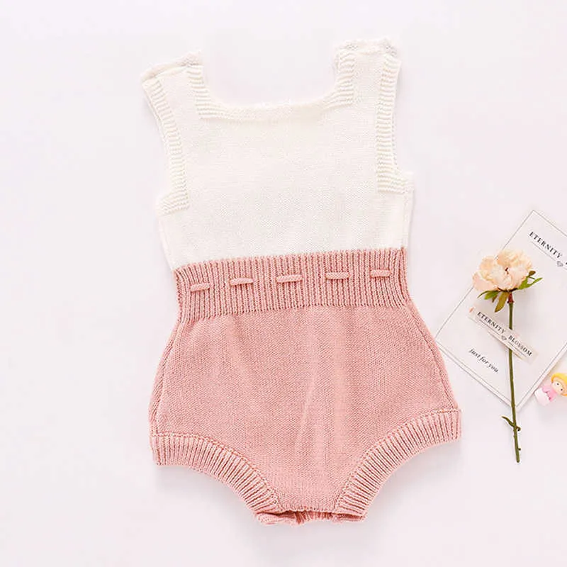 Knitted Wool Jumpsuit Autumn Winter Handmade Ball Baby Infant Bag Fart Romper Kids Clothes 210611