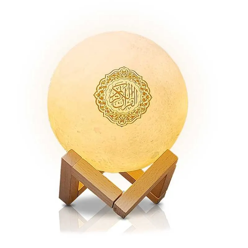 SQ171 Bluetooth Quran Speaker Moon Lampa med Stand Smart App Control Högtalare X6HD Y0910