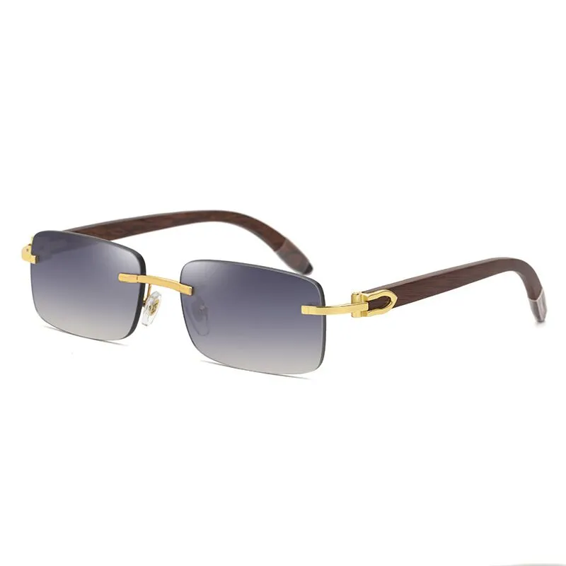 2021 Mode Buffalo Horn Man Rétro Bois Lunettes de soleil Hommes et Femmes Noir Marron Lentille Transparente Sans Cadre Attitude de Sport Conduite290l