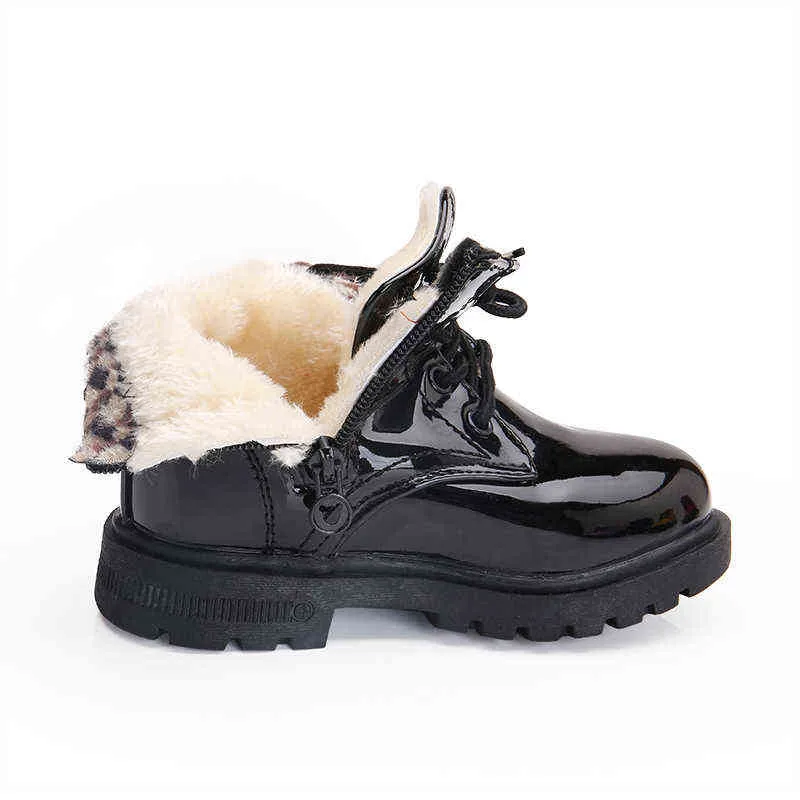 Kids Leather Boots Boys Shoes Spring Autumn PU Children Fashion Toddler Girls Warm Winter 211227
