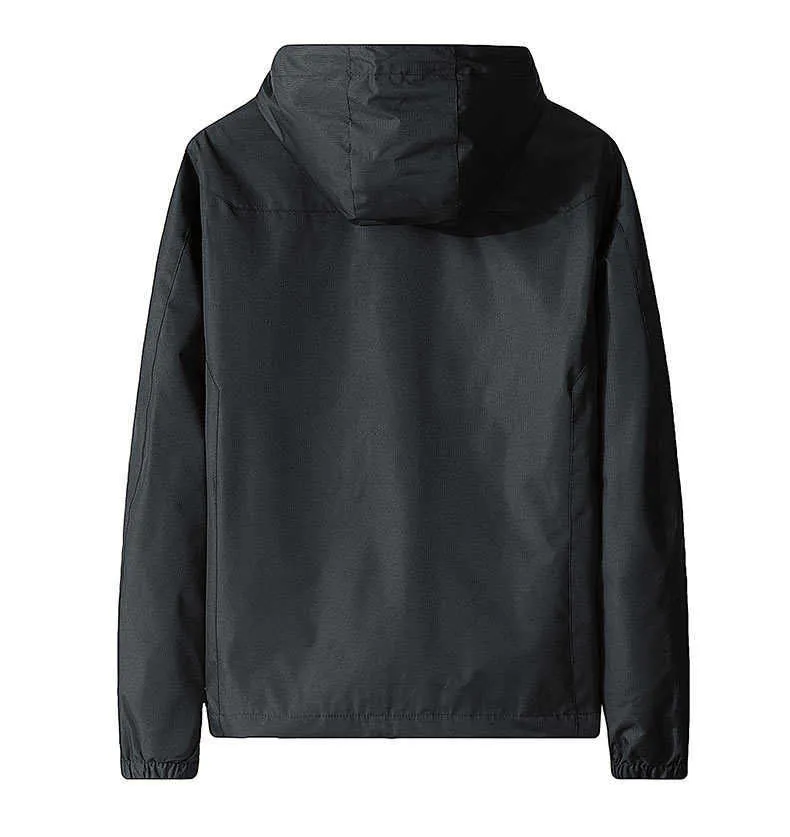 2021 New Men Waterproof Jacket Autumn Soft Comfortable Zipper Jackets Coat Mens Solid Color Casual Fashion Stand Coat Plus Size X0710