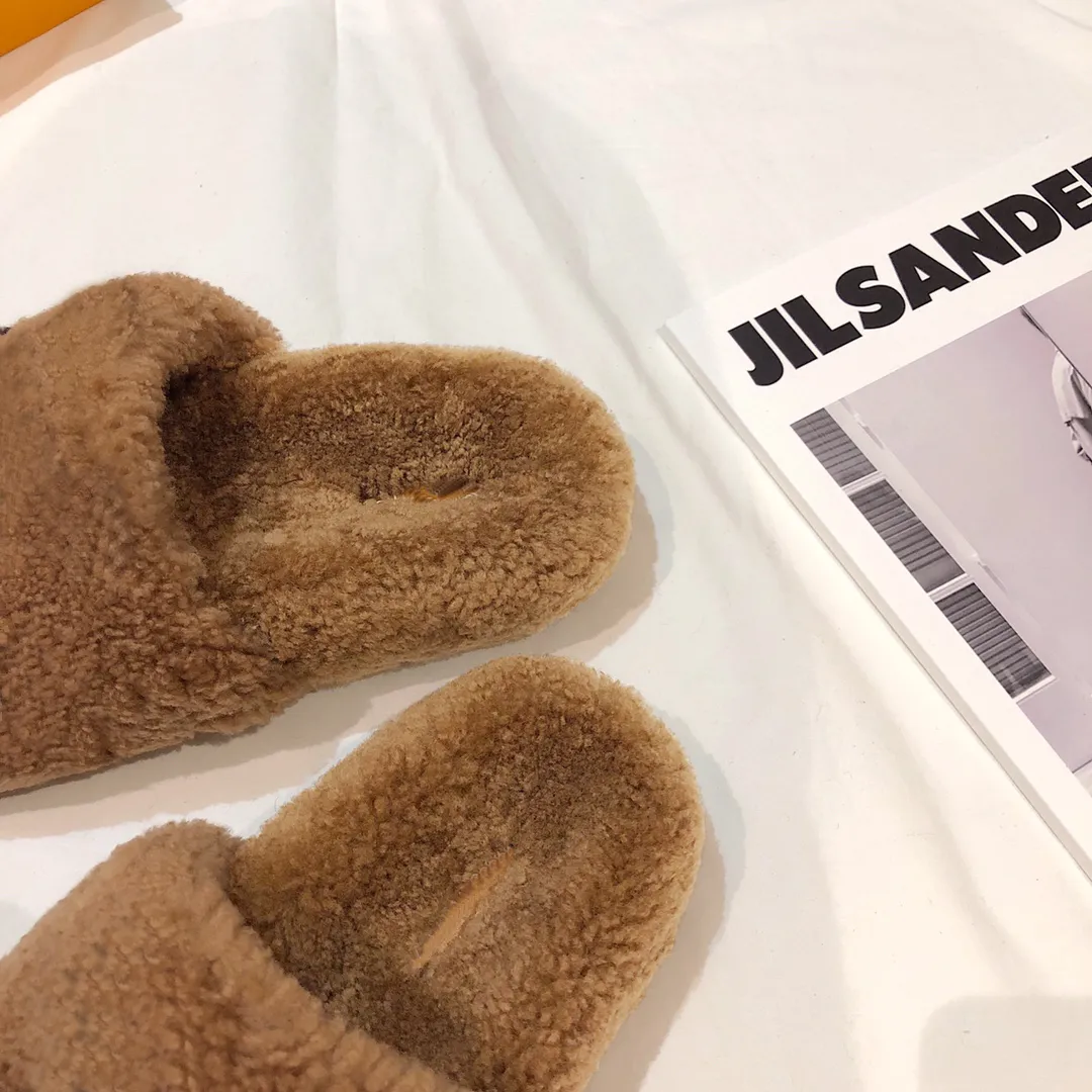 2022 Designer Luxury Women Sandals Paseo Flat Comfort Sandal Bom Dia Furry Slide Slipper Mjuk mode Bekväm toppkvalitet med lådstorlek