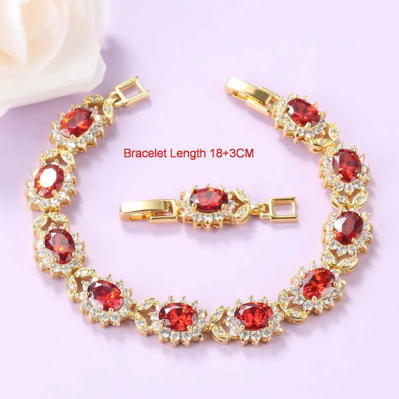 Ensembles de bijoux rouges indiens classiques couleur or accessoires de mariage de mariée collier et boucles d'oreilles bracelet ensembles de bagues 7 couleurs bijoux H1022