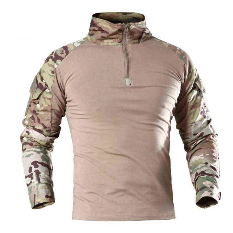 Outdoor Militärische Taktische Wandern T-Shirts Schnell Trocknende Atmungsaktive Langarm Shirts Mode Lässig Sport Jagd Kleidung 4XL G1229