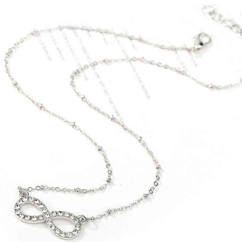 Huatang moda strass infinito amor pingente colar para mulheres prata cor correntes senhora festa collares jóias no pescoço g220310