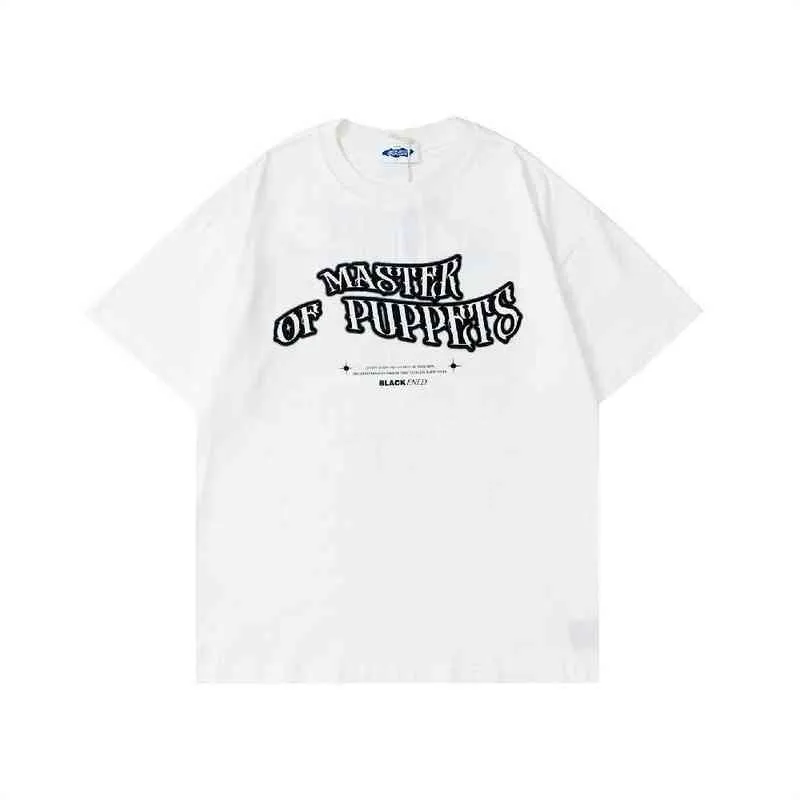 2022 Uomini Hip Hop Streetwear Lettera UFO Stampa T-Shirt Harajuku Cotone Maglietta Allentata Primavera Estate T Shirt Manica Corta Magliette e camicette Magliette G1217