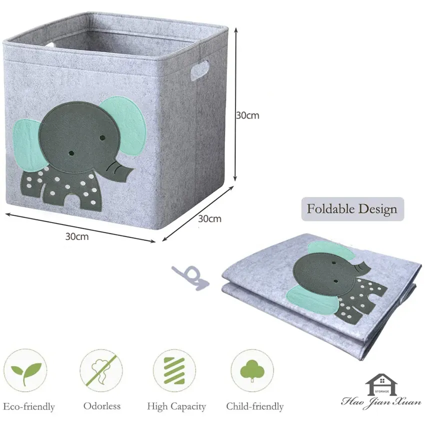 Cube Folding Storage Box Cute Cartoon Magazyn Zwierząt Kosz Film Tkanina Tkanina Składane Pojemniki do przechowywania dla Zabawek Przedszklony Organizatorzy 210330