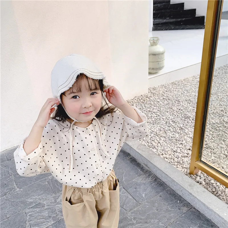 Spring Girls Blouse Children's Wear 'Korean Shirt och Summer Toppar Blusar 210515