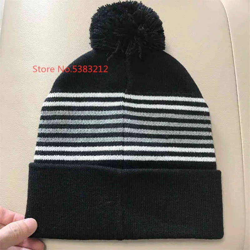 Kith gestreepte beanie winterhoeden voor vrouwelijke mannen runloze ijskap hiphop dames winterschedels buitencategory4844183