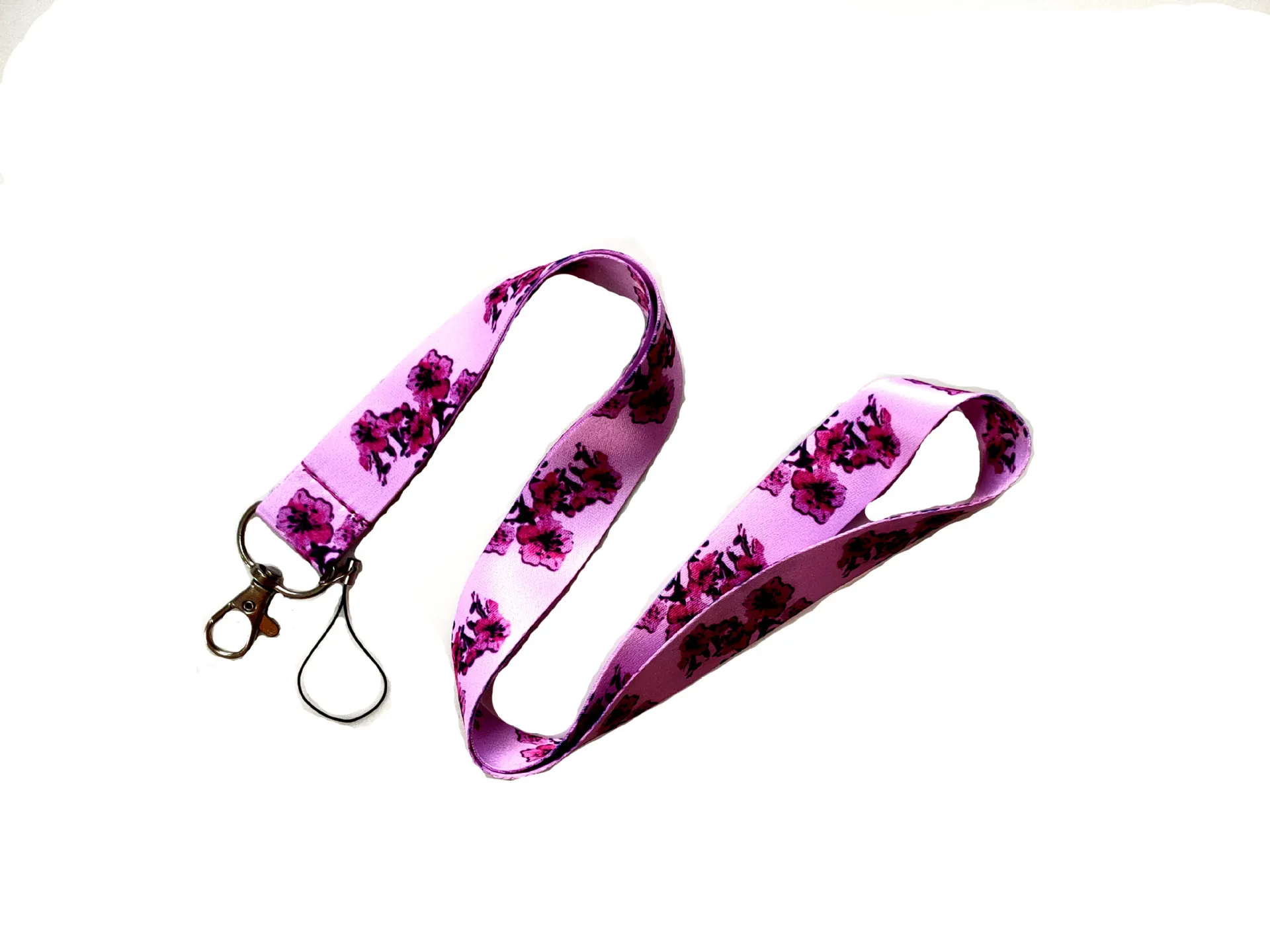 10 Uds Morning Glory Magnolia flor llavero cuerda teléfono móvil banda para el cuello tarjeta de identificación USB Badge Clip DIY Lasso Lanyard