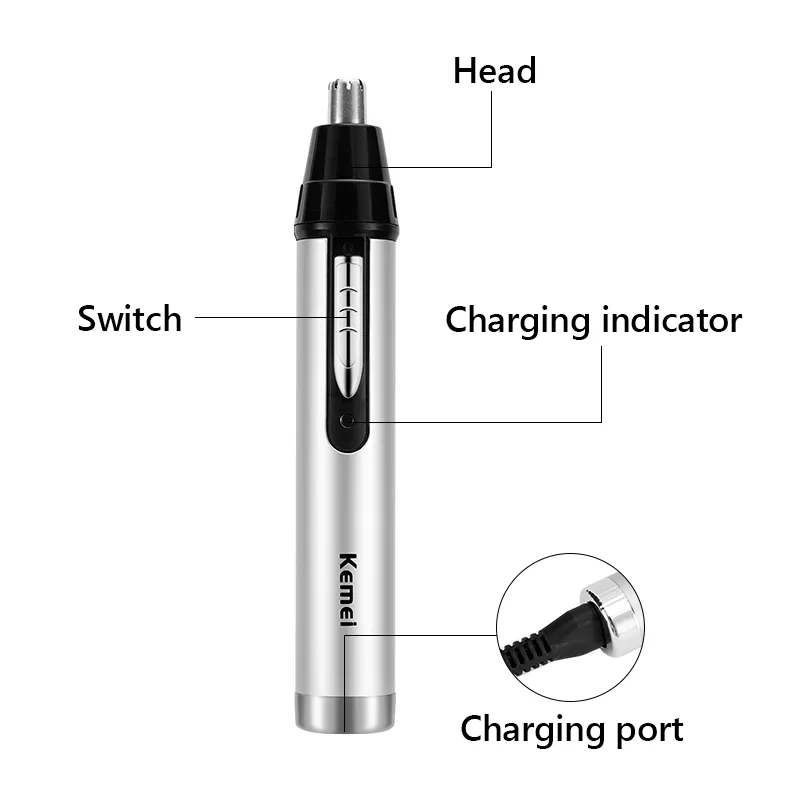 Rasoir électrique multifonctionnel pour sourcils et barbe, Rechargeable par USB, coupe-visage, pour oreilles et nez