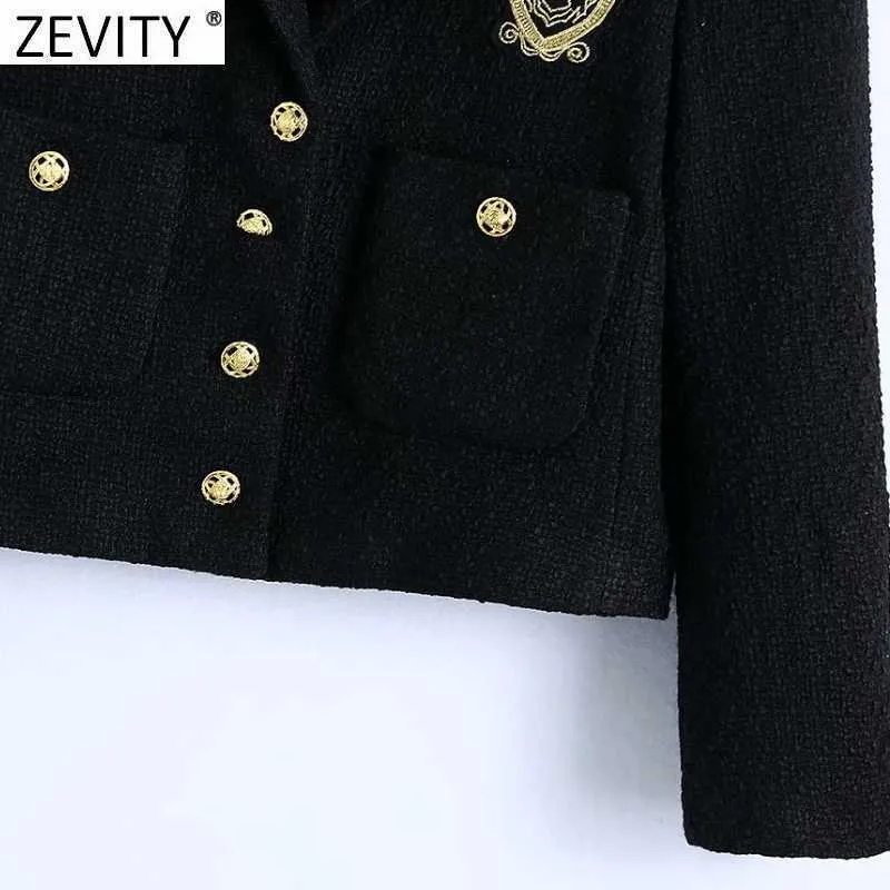 Zevidade mulheres inglaterra estilo distintivo patch breasted woolen blazer casaco vintage bolsos de manga longa feminina outerwear chique tops ct663 211006