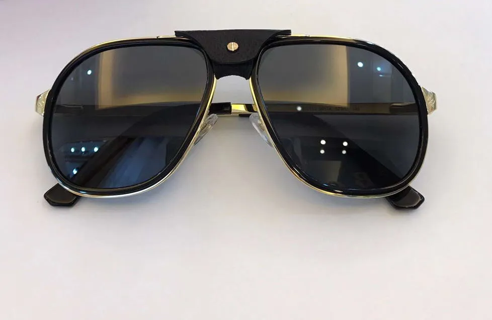 Quadratische Pilotensonnenbrille für Herren 0241s Metall Gold Havanna Grüne Linse Gafa de Sol Brillenschirme UV400 Neu mit Box280G