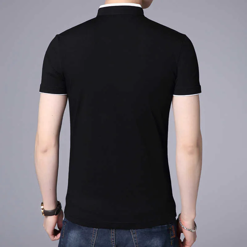 Liseaven Men Mandarin Collar T-shirt Podstawowy Tshirt Mężczyzna Krótki Rękaw Koszula Marka Topstees Bawełna T Koszula 210629