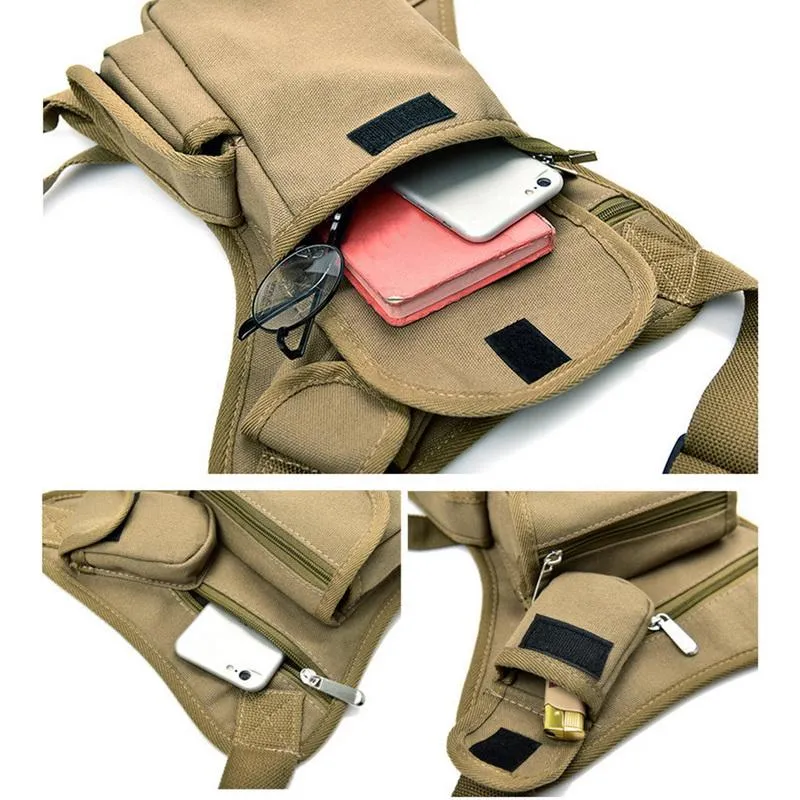 Torby talii mężczyźni płótno zrzucają torbę nogawkową Pasek Pasek Hip Bum Wojskowy podróż wielofunkcyjny komunikator ramion Tactical300U