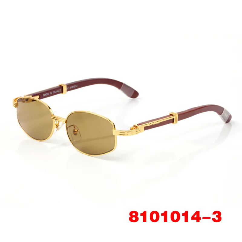 lunettes de soleil à pont rond Gold Spectacles dernière mode hommes femmes all-match encadré sport vintage en bois sunglas cadre argenté eyeg283V