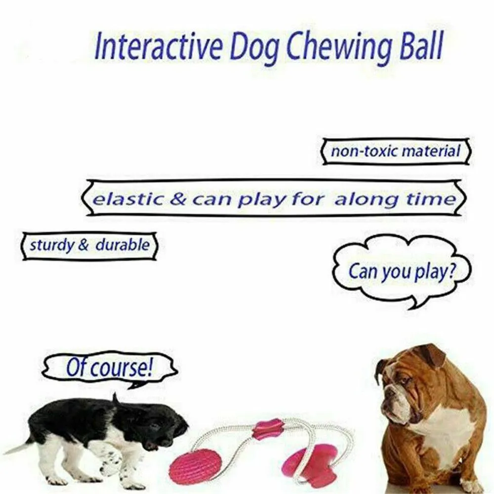 Cão de estimação auto-jogando bola de borracha brinquedo com ventosa interativo molar mastigar brinquedos para cachorro jogar filhote de cachorro trb brinquedo gota y20032468