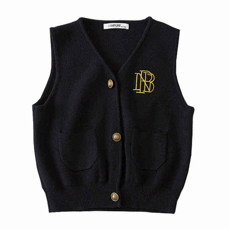 Ragazzi del bambino Maglione Gilet Autunno Autunno Stile Oversize Ragazze Lavorato a maglia Gilet Abbigliamento invernale bambini Abbigliamento bambini 211201