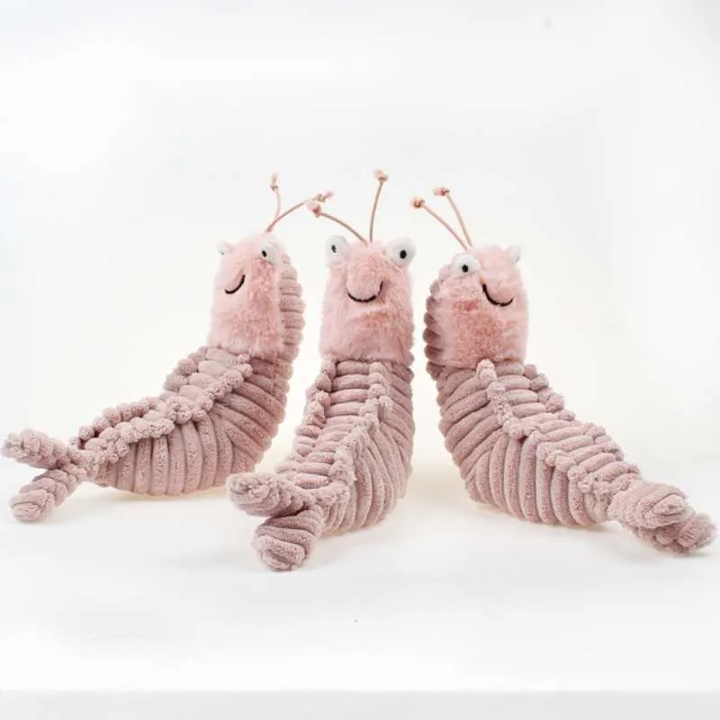 22cm Lovely Sheldon Shrimp Plush Toy Stuffed Animal Cartoon Scales Toys for Kids D0JC 210728