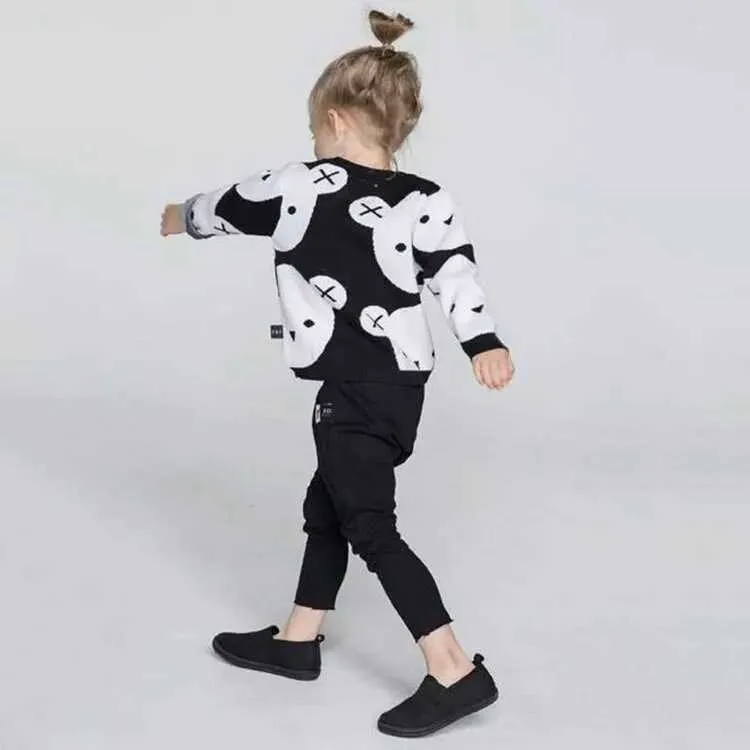 Schattige Baby Meisjes Cartoon Afdrukken Truien Kinderen Lange Mouwen Knit Pullover Truien Kinderen Herfst Peuter Jas Tops Y1024