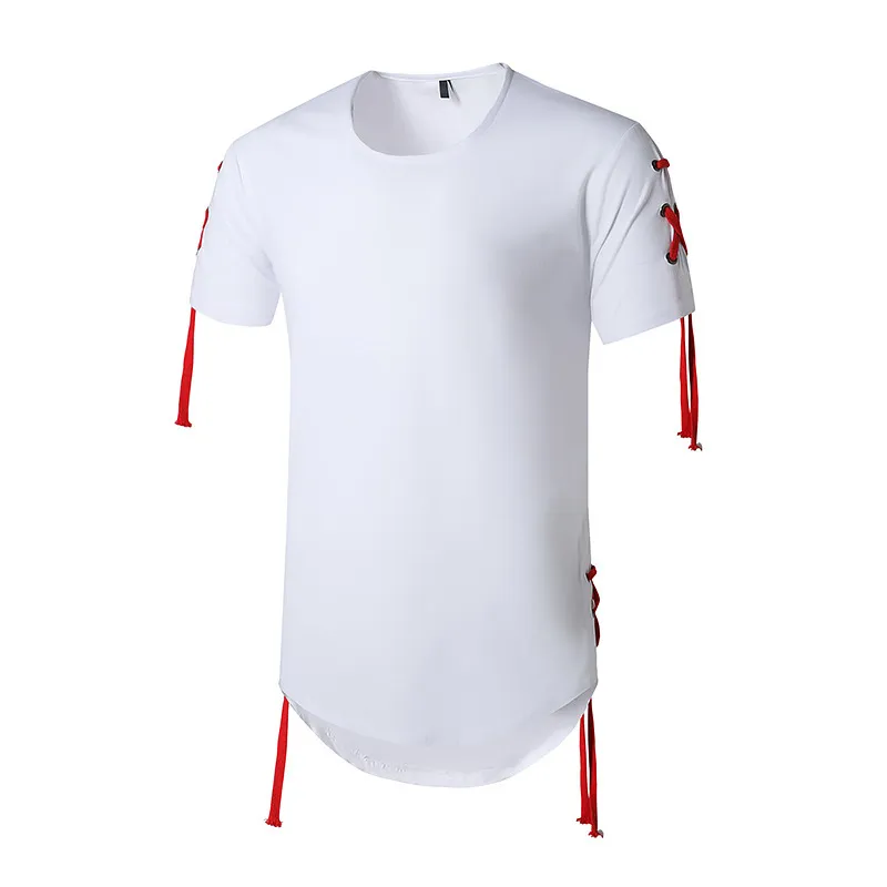 Biała koszulka Mężczyźni Trening Dorywczo Mięśni Koszulki Męskie O-Neck Oversized Hip Hop Tee Koszula Lato Harajuku High Street Topy Solid 210524