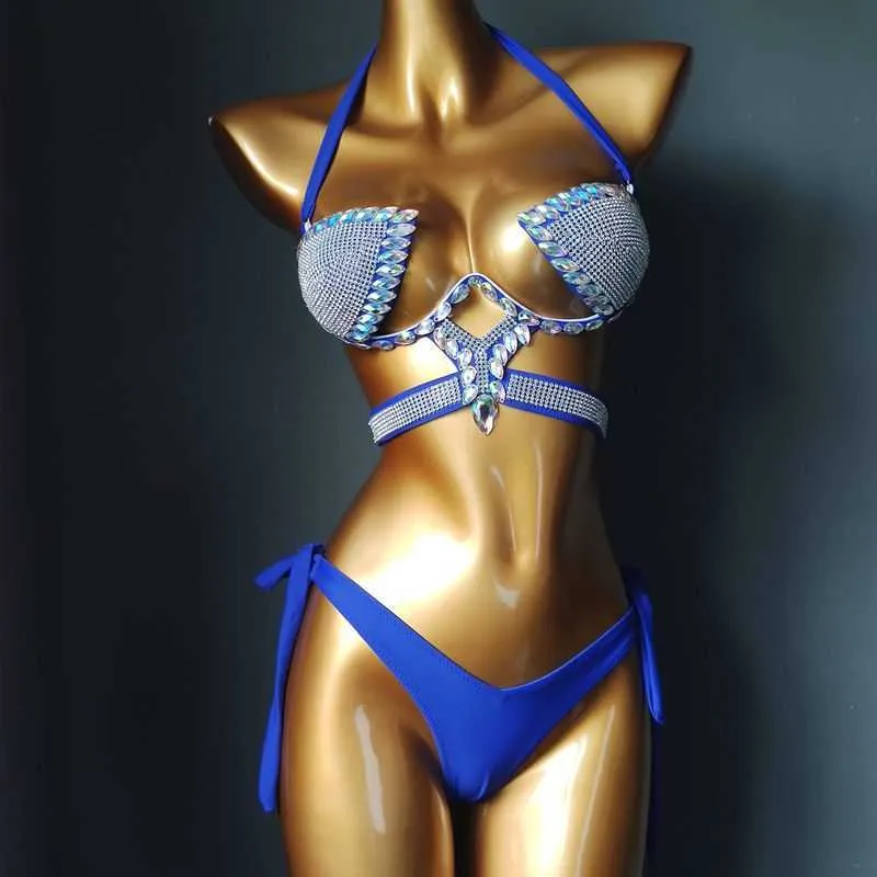 est kristall sten bikini badkläder diamant baddräkter Rhine Biquini Beachwear mode 210722