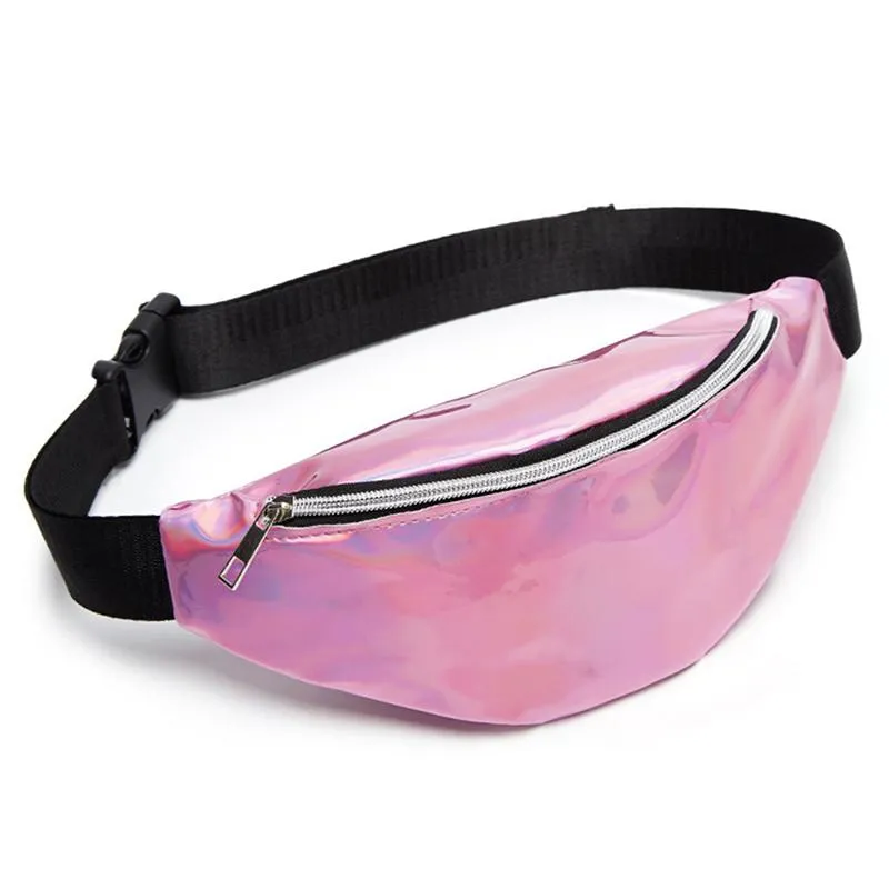 Sacs de taille 2021 Sac holographique féminin pour les femmes en or rose noir laser fanny pack ceinture coffre dames fes bum unisexe banana210s