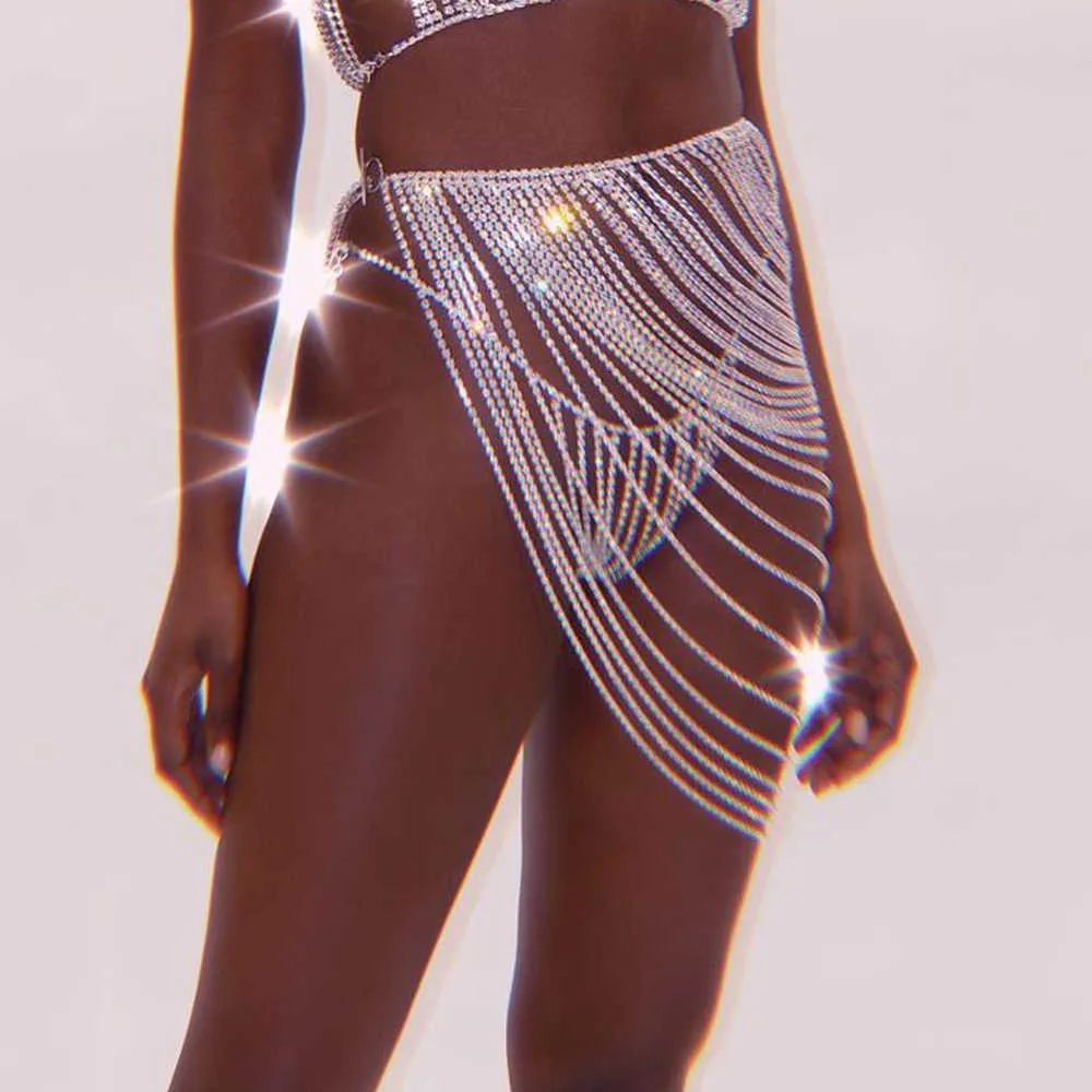 StoneFans multi-couche body Derss femmes Sexy string strass Bikini 2021 Festival corps bijoux taille entière ventre chaînes