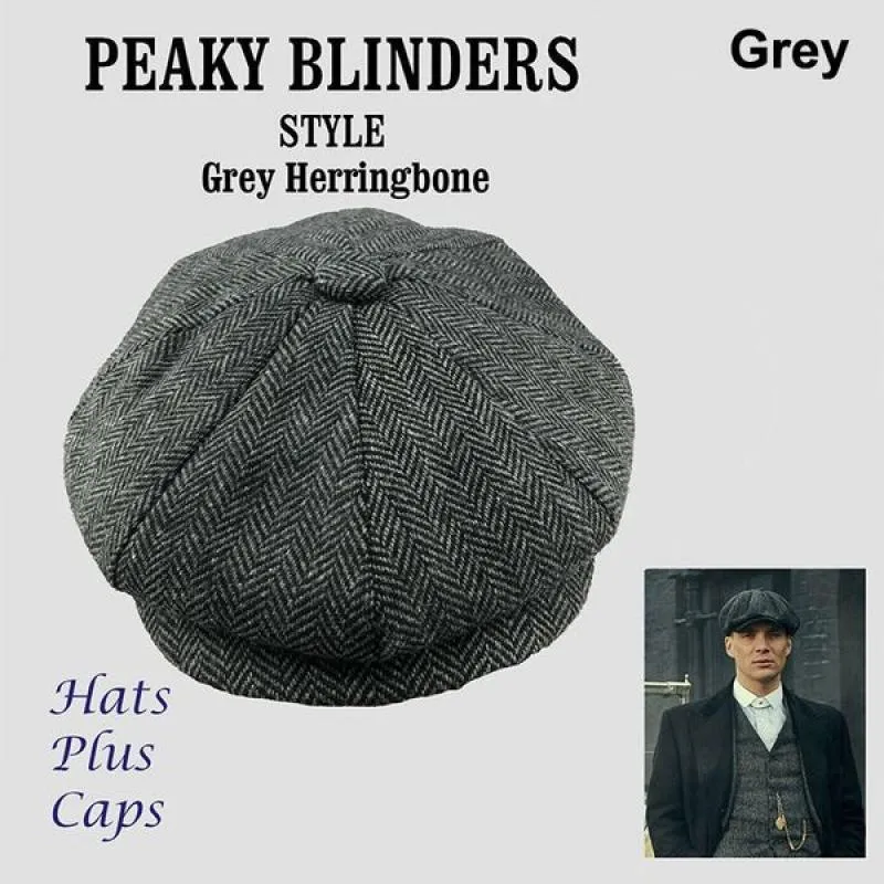 Caps de newsboy en laine Men Herringbone Plat Cap en laine Golf conduisant vintage Inspired Hat Winter Hats3636280