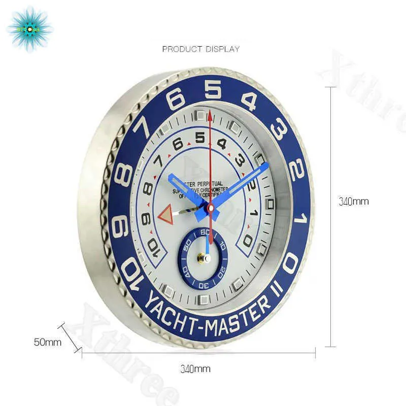 Horloge murale en forme de montre artistique de luxe, montre-bracelet en métal avec mécanisme silencieux, pour décoration de la maison, cadeau X07269107320