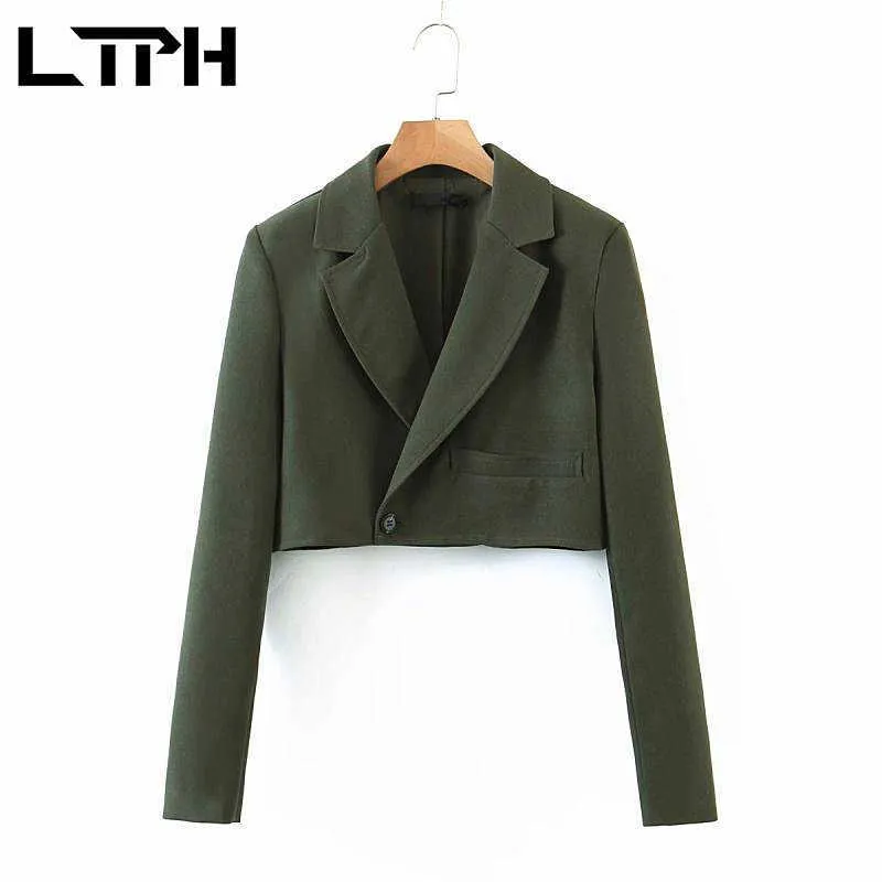Ltph moda corduroy alto cintura pacote quadril saia fatos design fino curto blazer jaqueta mulheres dois pedaços conjunto outono 210730