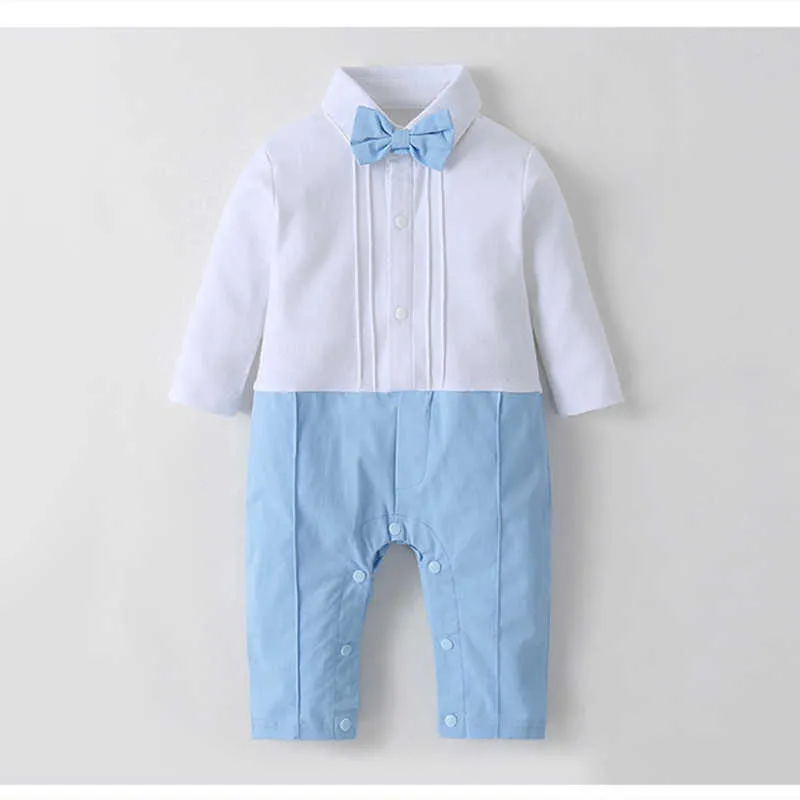 Baby Boy Boutique Clothing infant Boys Gentleman Formal Outfit Children Birthday Christening Clothes Toddler Romper + Coat 210615