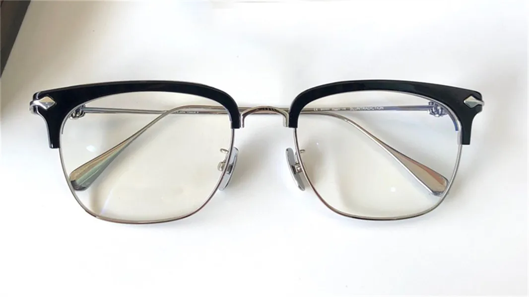 新しい眼鏡フレームメガネSluntradicti Men Eyeglassesデザインハーフフレームメガネヴィンテージスチームパンクスタイルwith Case262Z