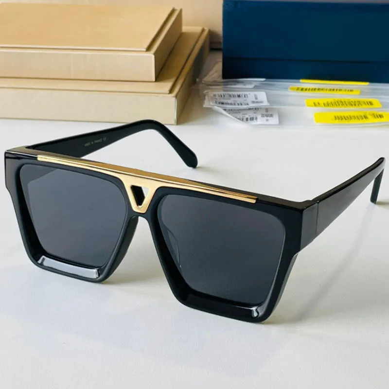 Designer Dowody okulary przeciwsłoneczne Z1503W Męskie czarne lub białe rama octanu fazowana z przednimi Z1502E z literami wygrawerowanymi na soczewce Patte3014