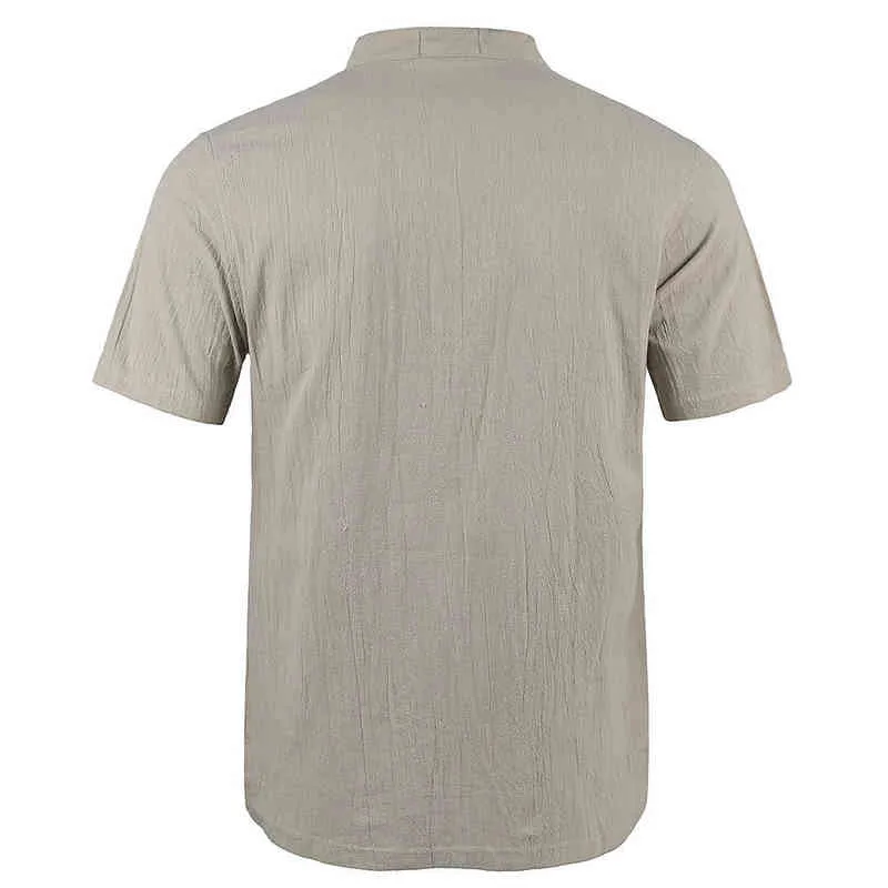 2022 KB été nouveau T-shirt à manches courtes pour hommes coton et lin Led décontracté hommes T-shirt chemise homme respirant S-3XL G220223