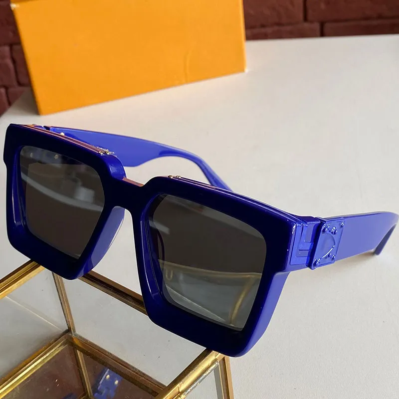 Millionaire Sunglasses para homens Z1165W Black Blue Frame Classic Million Men Glasses Wild Square Deep Seção Moda Personalidade O257D