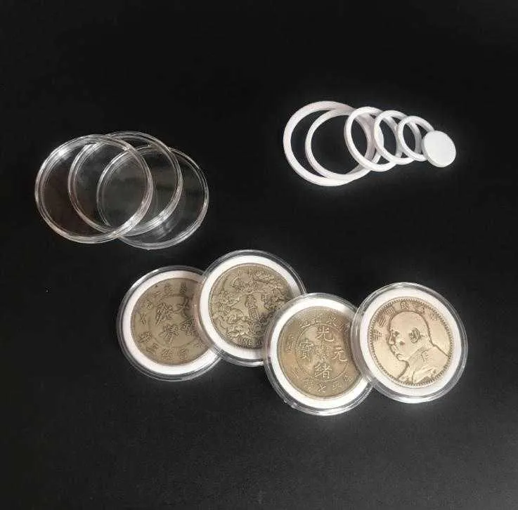 20st / set Clear Coin Capsules Caps Transparenta Coincapsules för myntskyddslåda 