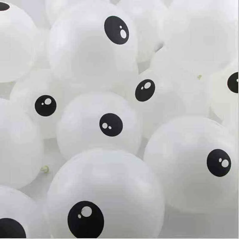 72 pezzi Bulbo oculare bianco Nero Arancione Decorazione di Halloween Palloncino Ghirlanda Arco Pipistrello Ragno Scheletro Palloncini Foil Forniture feste di Halloween 211216