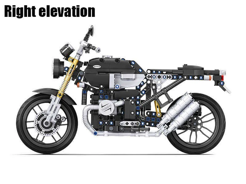 Vinnare 7052 moc statisk retro motorcykelmodell monterad byggnad block tegel DIY leksaker för barn födelsedagspresent Q0624