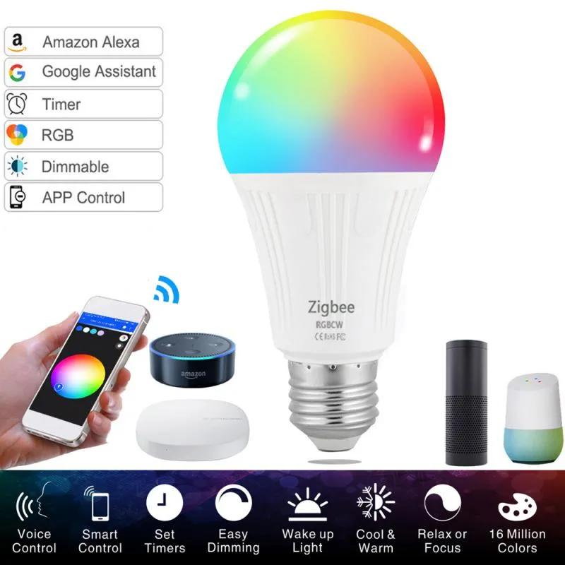 Tuya Wi-Fi Умная светодиодная лампа RGB Zigbee Bridge Управление приложением Smart Life Умный дом Голосовая работа с Alexa Google Home60700158676361