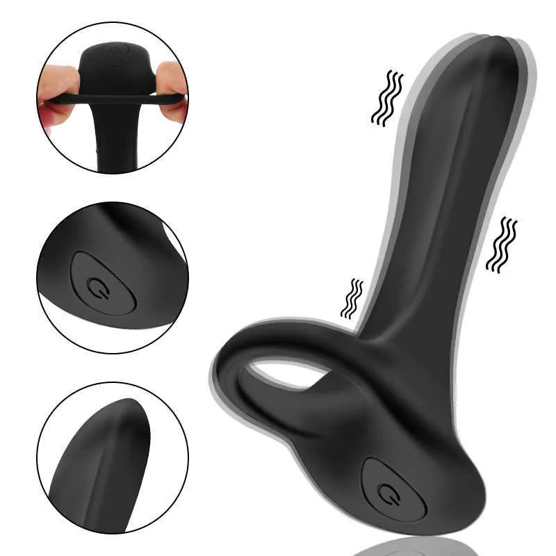 G-Spot Vibrator With toyCouple Cockring Penis Erection Long Lasting Vagina Clitoris Stimulate Nipples Massager Orgasm Adult Sex Q0288l