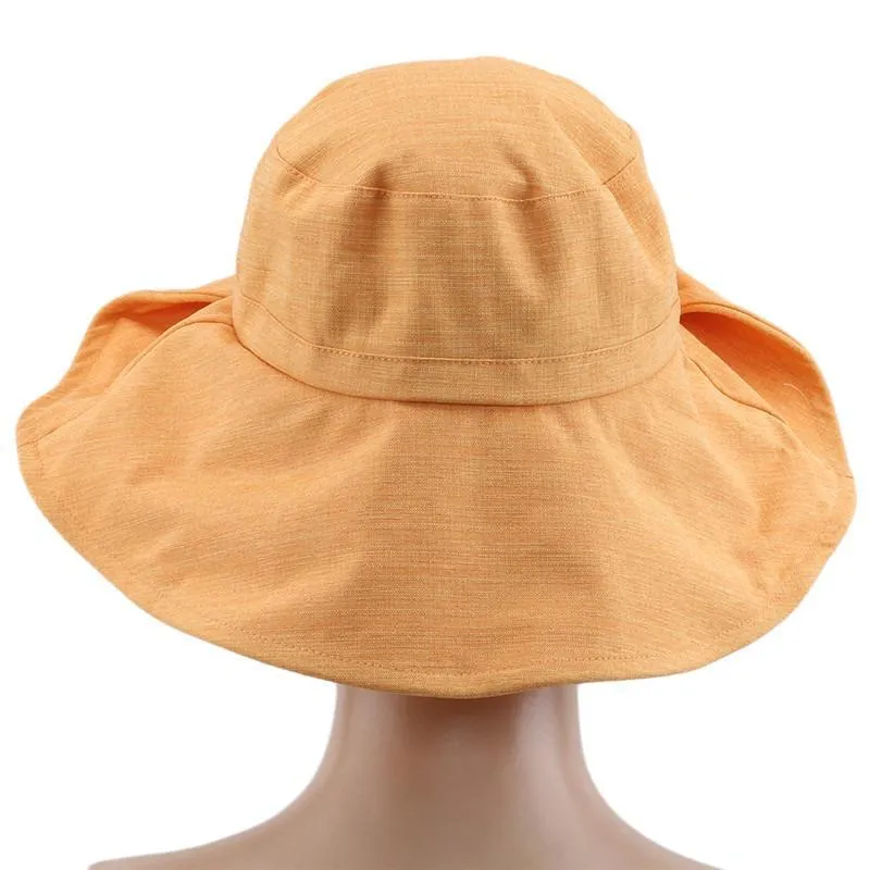 Chapéu senhoras do verão cor sólida chapéu de sol anti-UV Caps Caminhadas ao ar livre Bucket Vermelho Vermelho Amarelo Amarelo Brim Acampamento