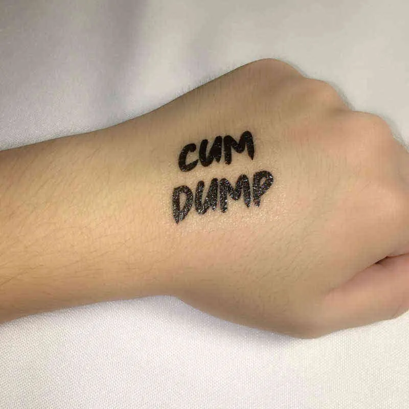 Nxy Adult Toys 3 or 5x Cum Dump Temporary Tattoo Bdsm Sex Game Play Fetish for Master and Slave Waterproof Sticker 12069109601