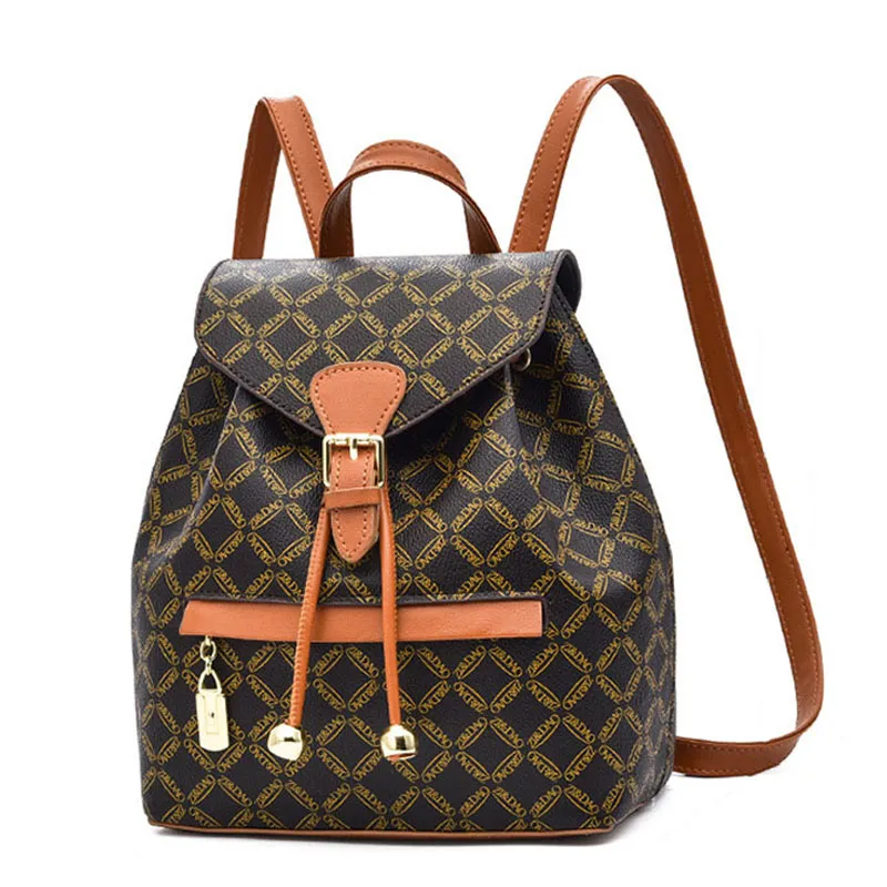 PU кожаный классический двойной плечо дизайнер небольшой рюкзак европейский и американский стиль винтажный сумка для женщин досуг сумки