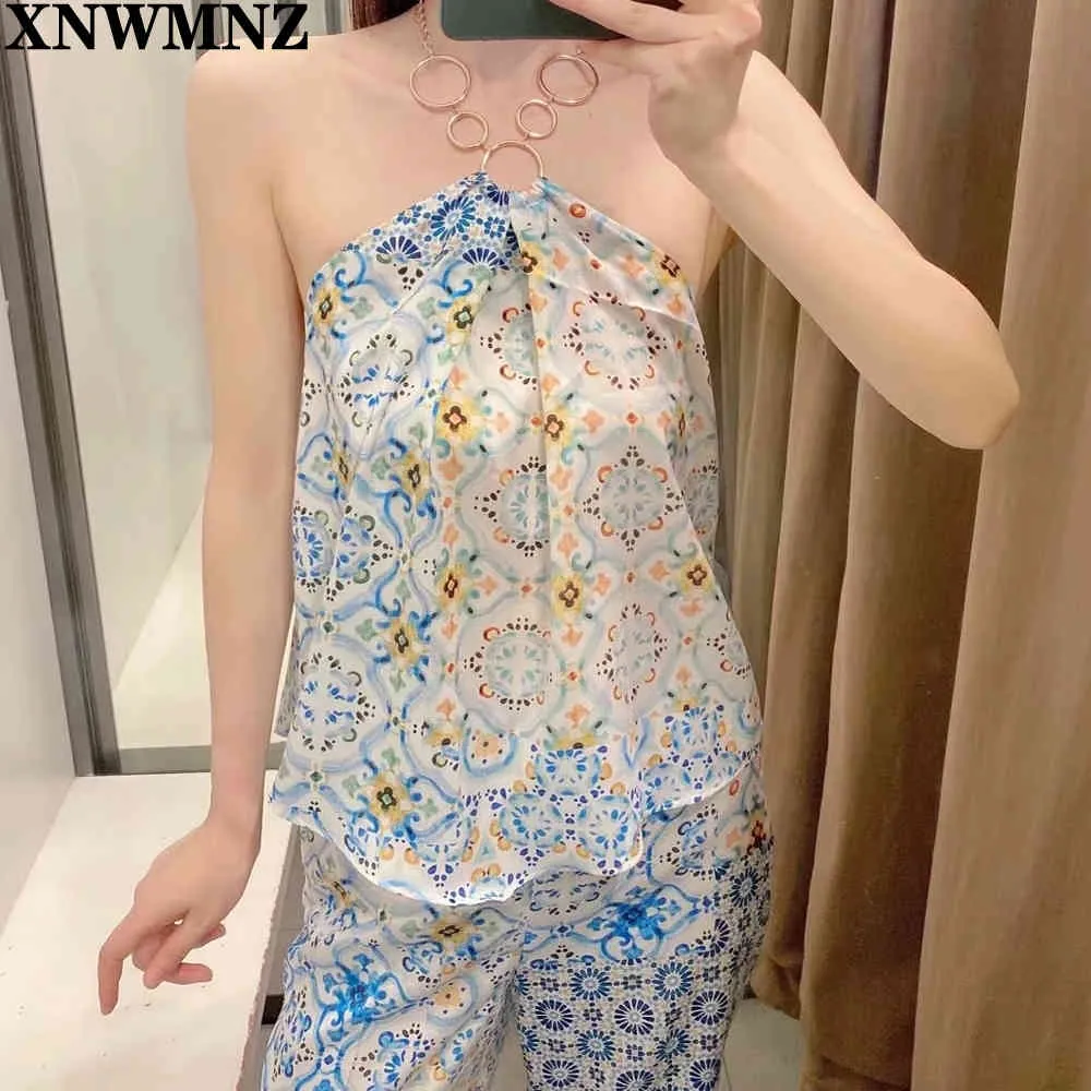 Dames Sexy Strapless Halter Shirt Dames Doek Patchwork Floral Print Casual Blouse Roupas Chic Summer Blusas Tops 210520