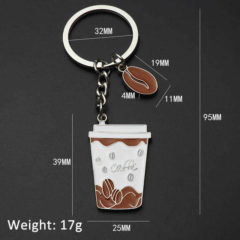 Porte-clés Mini tasse à café en alliage de Zinc de haute qualité, pour sac à dos, voiture, pendentif suspendu, G1019, nouvelle collection 2021