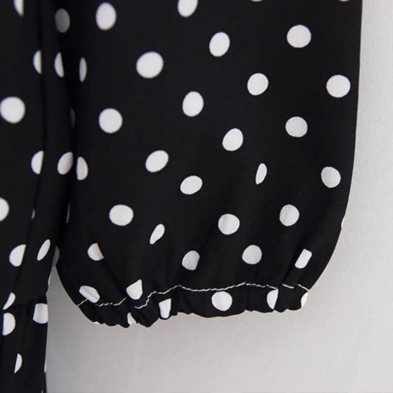 Humor Bär Europäische und amerikanische Kinderkleidung 2020 Herbst neue Mädchen langärmelige Mode koreanische Polka-Dot-Kleid Q0716