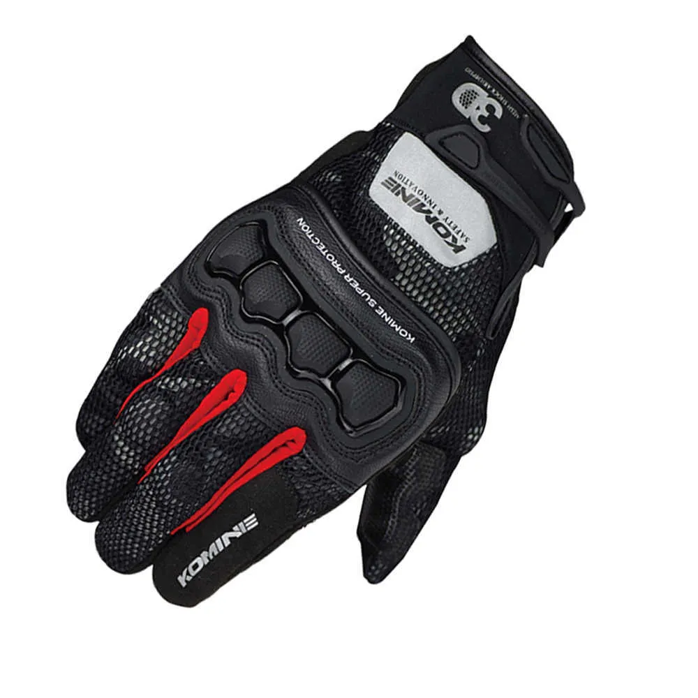 Komine GK 215 Summer 3D Mesh Technology Guanti da equitazione moto Guanti neri H1022