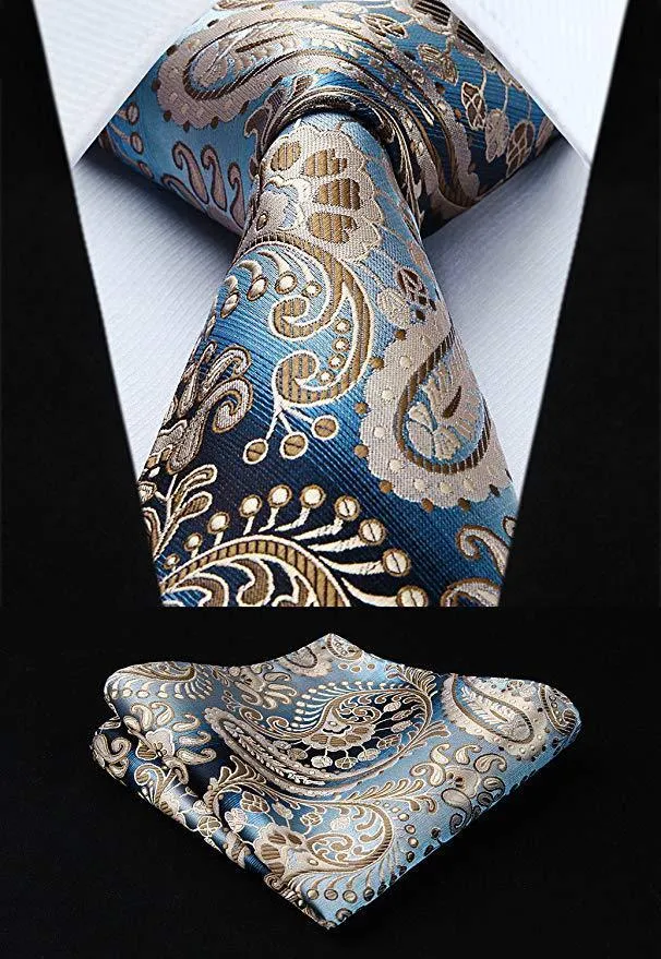 Men's formal shirt Paisley Floral Dark Green Black Mens Neckties Ties 100% Silk Extra Long Jacquard Woven Brand New