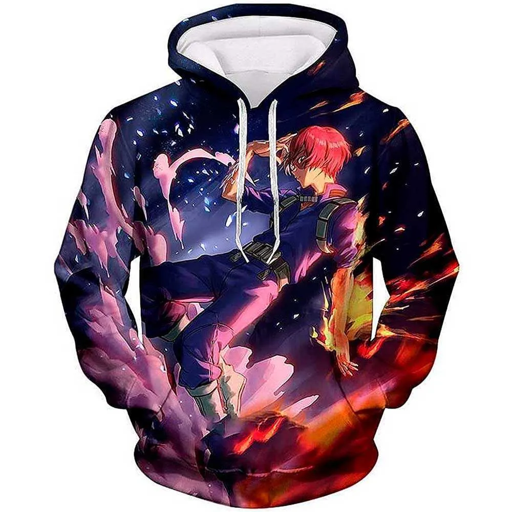 Anime My Hero Academia Cosplay Costume Sweat À Capuche Veste De Mode Katsuki Bakugo Dessins Animés Imprimé Hommes Femmes Unisexe Uniforme Y0804